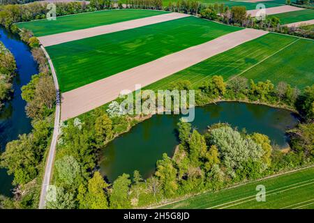 Die Donau aus der Luft | River Donau in Germany from above Stock Photo