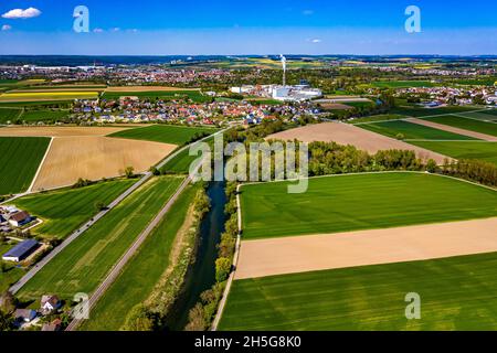 Die Donau aus der Luft | River Donau in Germany from above Stock Photo