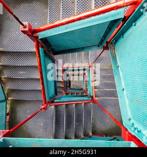 Stairwell view from top at the end of Collier Street Park, Castlefield, Deansgate, Manchester, England, UK Stock Photo