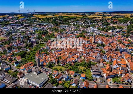 Die Stadt Alsfeld in Hessen aus der Luft - Luftbilder von Alsfeld | German Town Alsfeld in Hesse from above Stock Photo