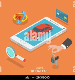 Online rental car service vector concept. Stock Vector
