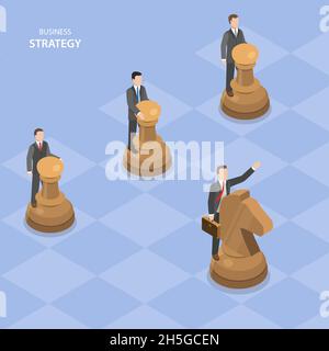 Hotel Business Chess Concept  Isometric, Hotel, Flat design illustration