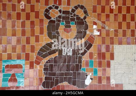 Soviet mascot in the Chernobyl Exclusion Zone Stock Photo
