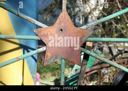 Relic of the Russian Empire at the Duga Radar site in Ukraine Stock Photo