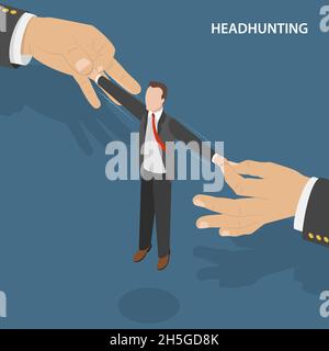 Headhunting flat isometric vectro concept. Stock Vector