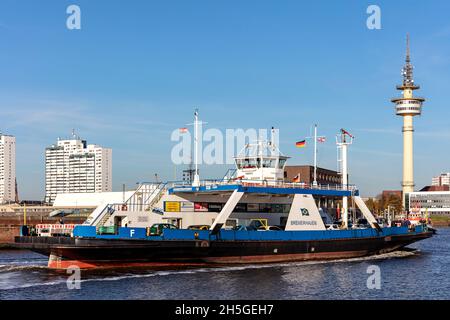 Weser ferry BREMERHAVEN in service between Bremerhaven and Nordenham Stock Photo