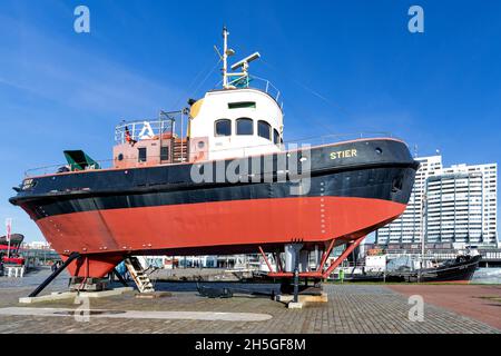 harbour tug STIER in the museum harbor of Bremerhaven Stock Photo