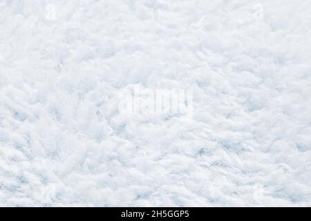 Texture of light blue artificial fur close up. Home decor and comfort concept Stock Photo