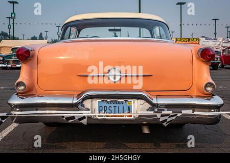 Reno, NV - August 6, 2021: 1956 Oldsmobile 88 Hardtop Coupe at a local car show. Stock Photo