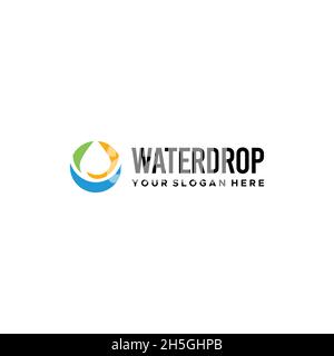 modern colorful WATER DROP droplets Logo design Stock Vector
