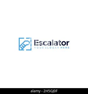 minimalist simple Escalator line art logo design Stock Vector