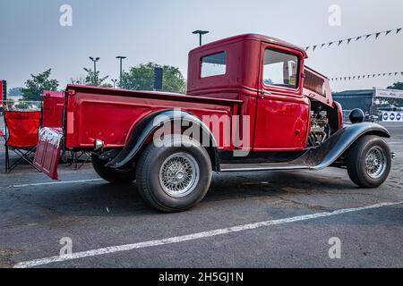 Reno, NV - August 6, 2021: 1933 Ford Model B Pickup Truck at a local car show. Stock Photo