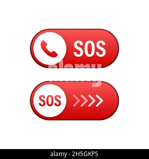 SOS emergency call. 911 calling. A cry for help. Vector stock illustration. Stock Vector