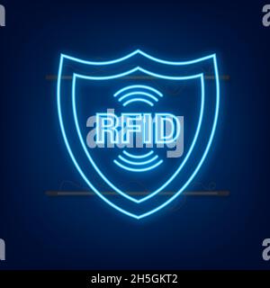 Brain. Digital brain in hand. Neural network. IQ testing. Brainstorm think idea neon sign. Vector stock illustration. Stock Vector