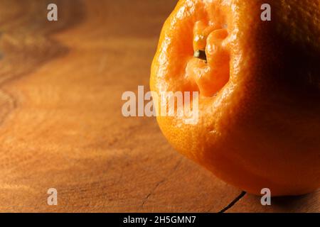 Satsuma Mandarin Tangerine Fruit Close-up (Citrus unshiu) Stock Photo