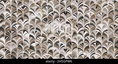 Geometric pattern luxury gray background with circle overlapping and marble texture Stock Vector