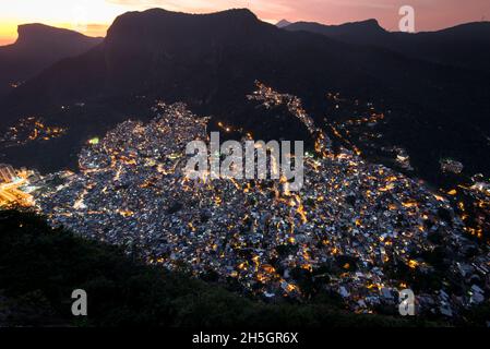 Panoramic view of Rocinha - the largest favela / slum in Rio de Janeiro ...