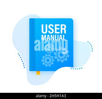 Download User manual book illustration in flat style. Vector illustration Stock Vector