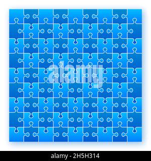 Jigsaw puzzle blank template or cutting guidelines. Vector illustration Stock Vector