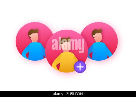 Button Follow us on white background. Flat banner. Vector illustration Stock Vector