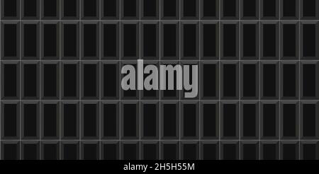 Black vertical subway tile seamless pattern. Wall with brick texture. Vector geometric background design Stock Vector