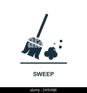 Sweep icon from cleaning collection. Simple line element Sweep symbol ...