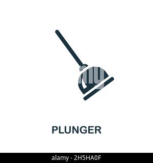 Plunger icon. Monochrome sign from cleaning collection. Creative Plunger icon illustration for web design, infographics and more Stock Vector