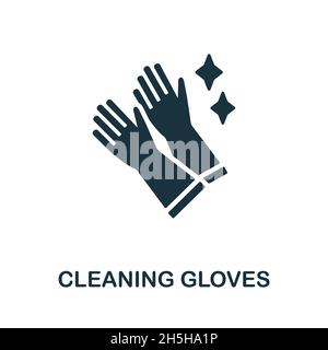 Cleaning Gloves icon. Monochrome sign from cleaning collection. Creative Cleaning Gloves icon illustration for web design, infographics and more Stock Vector