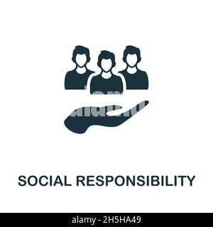 Social Responsibility icon. Monochrome simple element from core value collection. Creative Social Responsibility icon for web design, templates Stock Vector