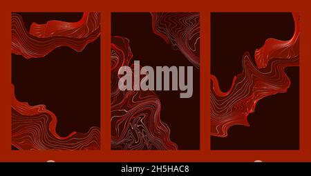Abstract design marble of red line artwork background. Decorate for ad ...