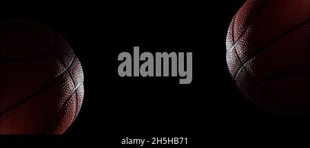 Basketball ball texture background. Team sport concept. Sports background for product display, banner, or mockup Stock Photo