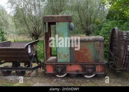 LAVASSARE, ESTONIA - JUNE 10, 2021: Museum railway in Lavassaare is the only narrow-gauge railway museum in Estonia, which exposition includes a worki Stock Photo