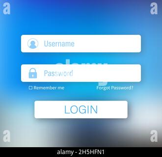 Login form page. Website ui vector elements. Vector stock illustration Stock Vector