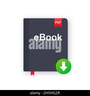 Download book. E-book marketing, content marketing. Vector stock illustration. Stock Vector