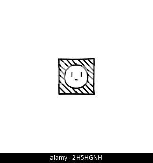 Hand Drawn eco sign doodle illustration icon. Outline hand-drawn eco, eco-friendly item vector icon illustrations isolated on white background. Stock Vector