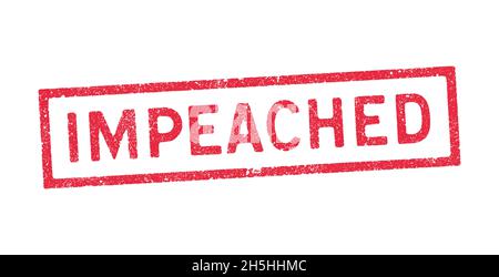 Vector illustration of the word Impeached in red ink stamp Stock Vector