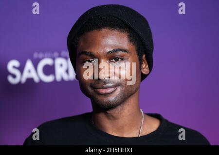 West Hollywood, United States. 09th Nov, 2021. WEST HOLLYWOOD, LOS ANGELES, CALIFORNIA, USA - NOVEMBER 09: Actor Frankie Smith arrives at the Los Angeles Special Screening Of Paula Patton's BET  Original 'Sacrifice' held at The West Hollywood EDITION Hotel on November 9, 2021 in West Hollywood, Los Angeles, California, United States. (Photo by Xavier Collin/Image Press Agency/Sipa USA) Credit: Sipa USA/Alamy Live News Stock Photo