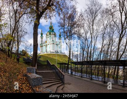 Saint Andrew Church in Kyiv, Ukraine Stock Photo