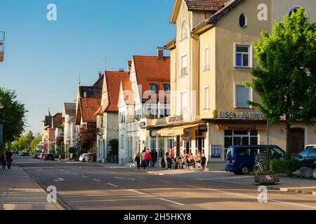 26 May 2019 Fussen, Germany - old streets of Fussen town near Neuschwanstein castle. Stock Photo