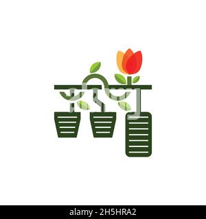 vector illustration. logo created from combination pedals with the flower wrapped around it. Stock Vector