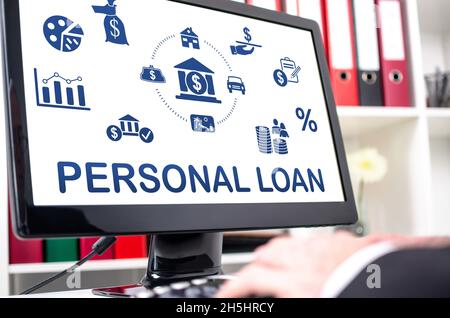 Personal loan concept shown on a computer screen Stock Photo