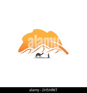 vector design. logo created from combination of desert and leaf vegetables logo. Stock Vector