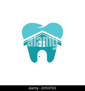 vector illustrations, logo created from combination of dental and home clinic logo. Stock Vector