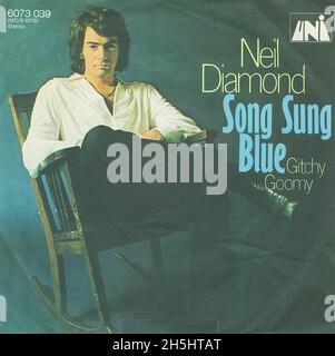 Vintage single record cover - 1972 - Neil Diamond - Song Sung Blue - G Stock Photo