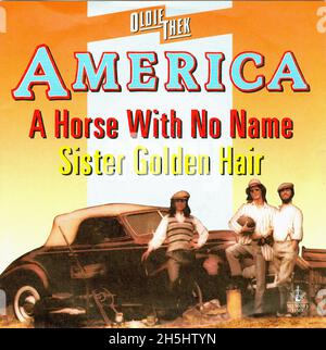 Vintage single record cover - America - A Horse With No Name - D - 1971 - ReRelease1988 Stock Photo