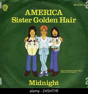 Vintage single record cover - America - Sister Golden Hair - D - 1975 Stock Photo