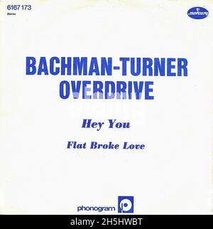 Vintage single record cover - Bachman-Turner Overdrive - Hey You - D - 1975 Stock Photo