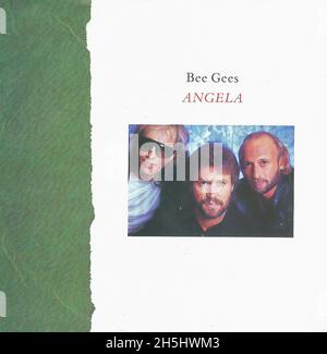Vintage single record cover - Bee Gees, The - Angela - D - 1987 Stock Photo