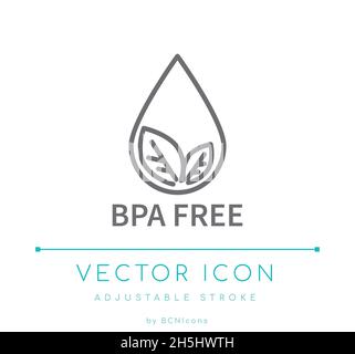BPA Free Line Icon. No BPA Plastic Packaging Vector Symbol. Stock Vector