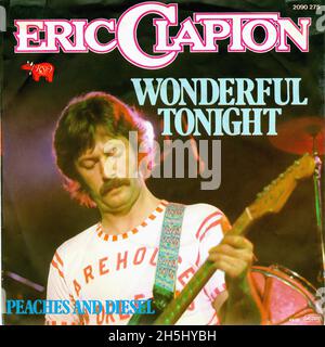 Vintage single record cover - Clapton, Eric - 8 - Wonderful Tonight - D - 1977 Stock Photo